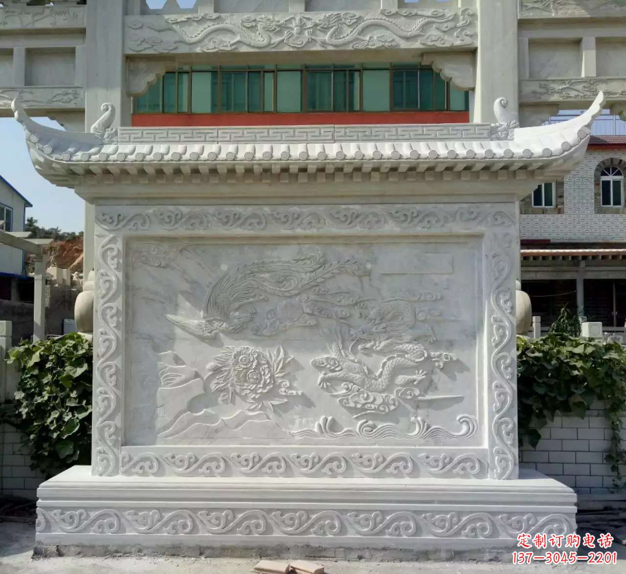 甘肃墙面影壁石雕,让龙凤陪您共度美好!