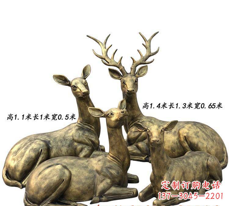 甘肃精致鹿群铜雕,雕刻出无可比拟的优雅