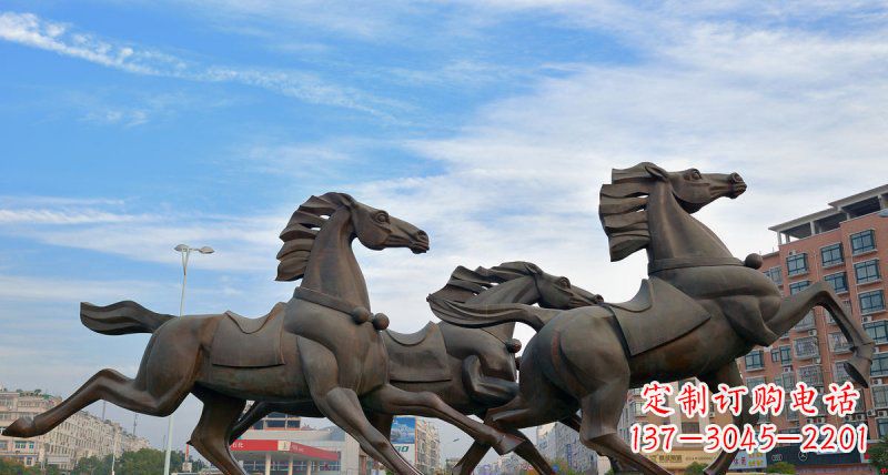 甘肃马广场动物铜雕塑