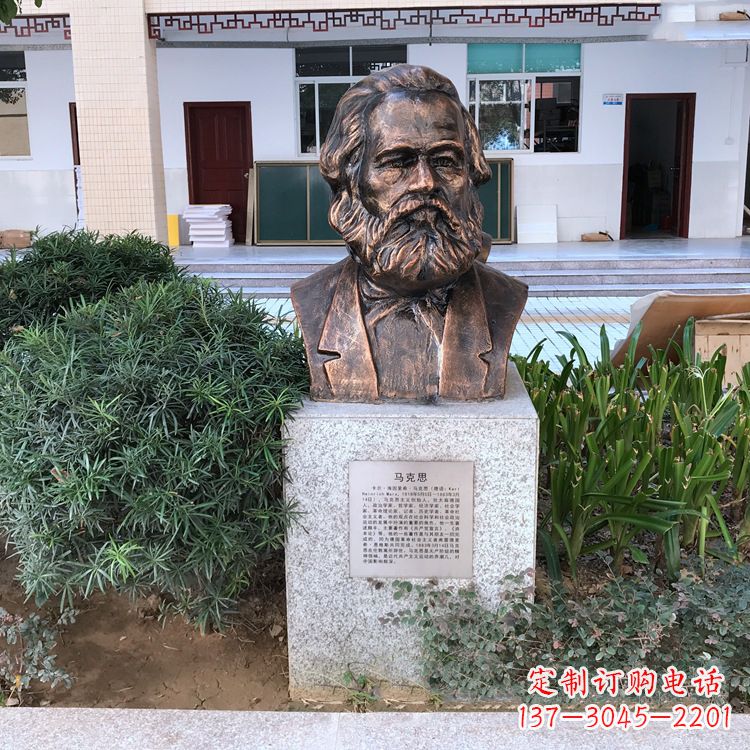 甘肃马克思铸铜头像雕塑,记录校园历史精彩