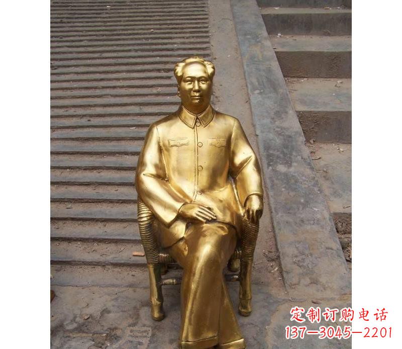 甘肃毛泽东伟人铜雕纪念像