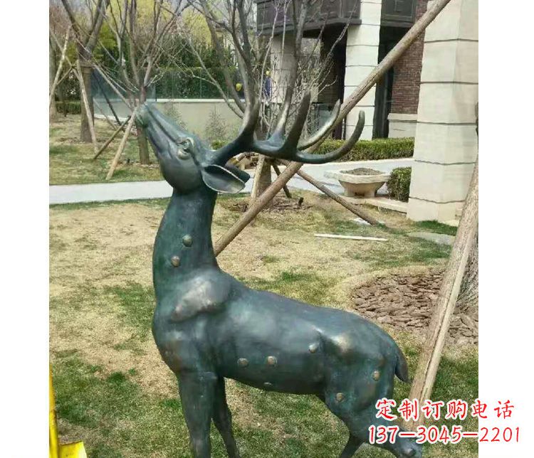 甘肃梅花鹿公园动物铜雕