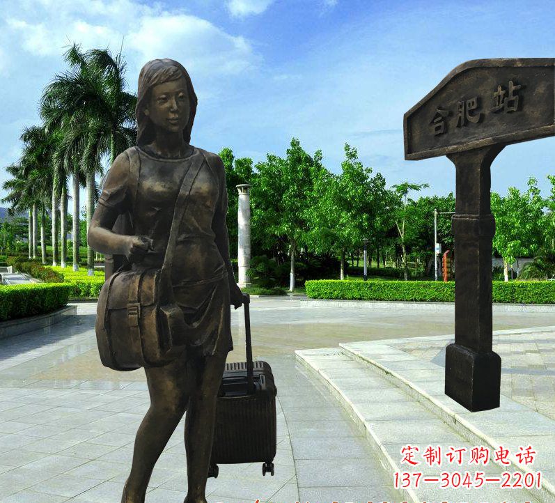 甘肃美貌铸就的美女铜雕