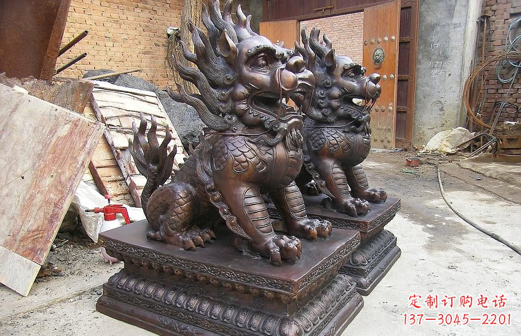 甘肃传统工艺精制–钜细工艺麒麟铜雕
