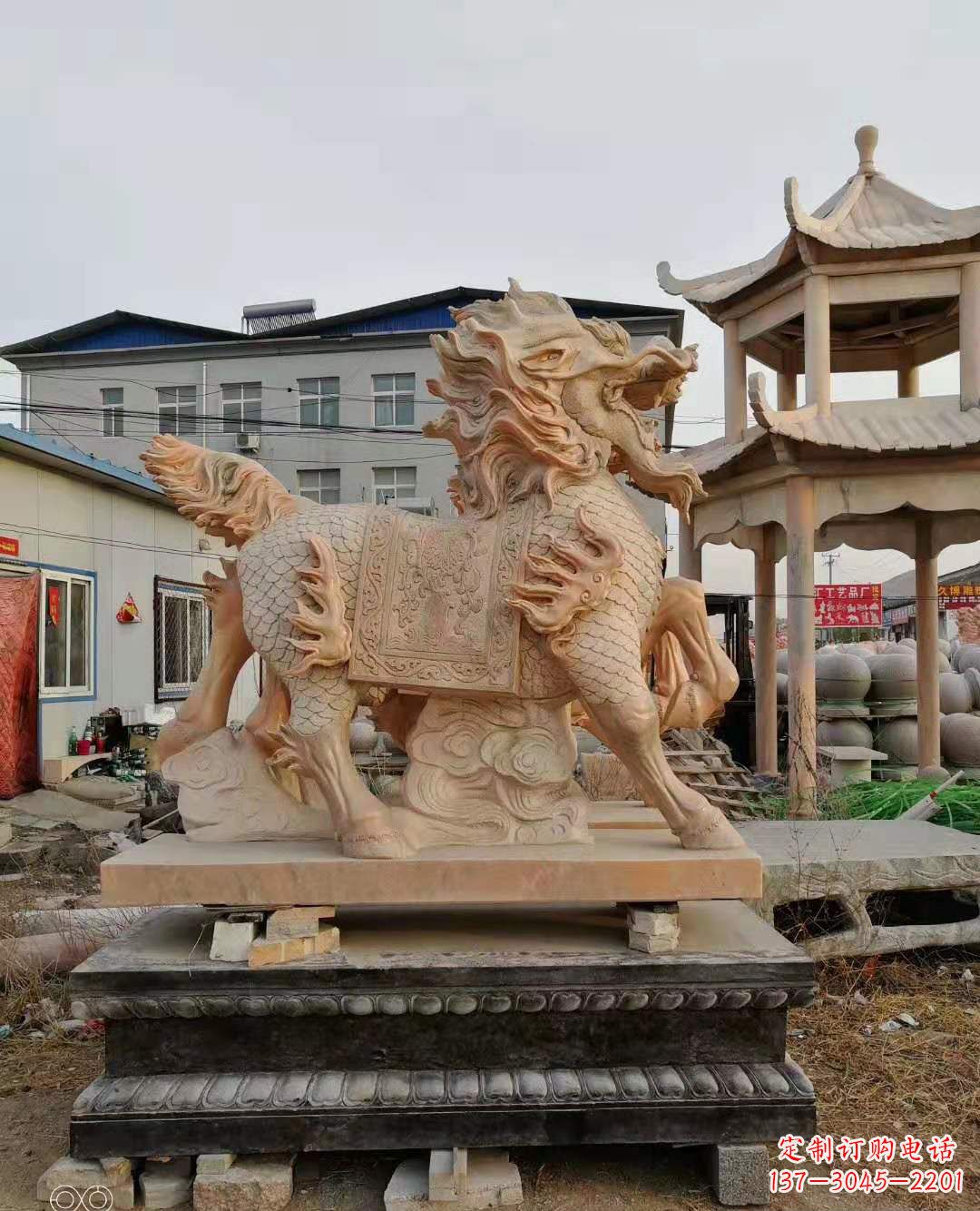 甘肃麒麟石雕,中领雕塑独特定制