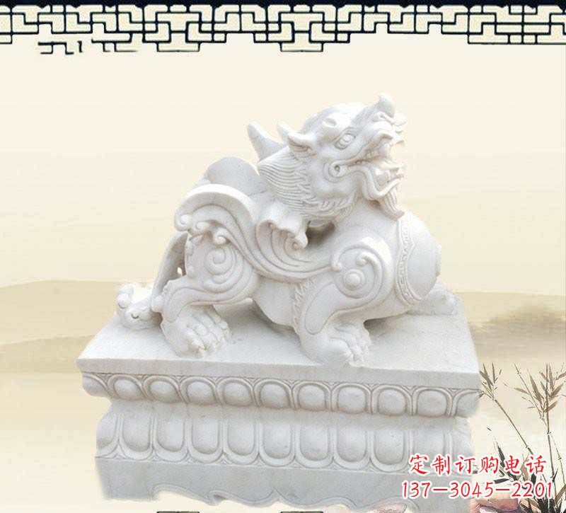 甘肃精美貔貅石雕雕塑,烘托家门口的神秘感