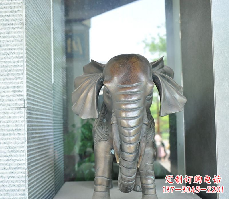 甘肃艺术象征——门口镇宅大象铜雕