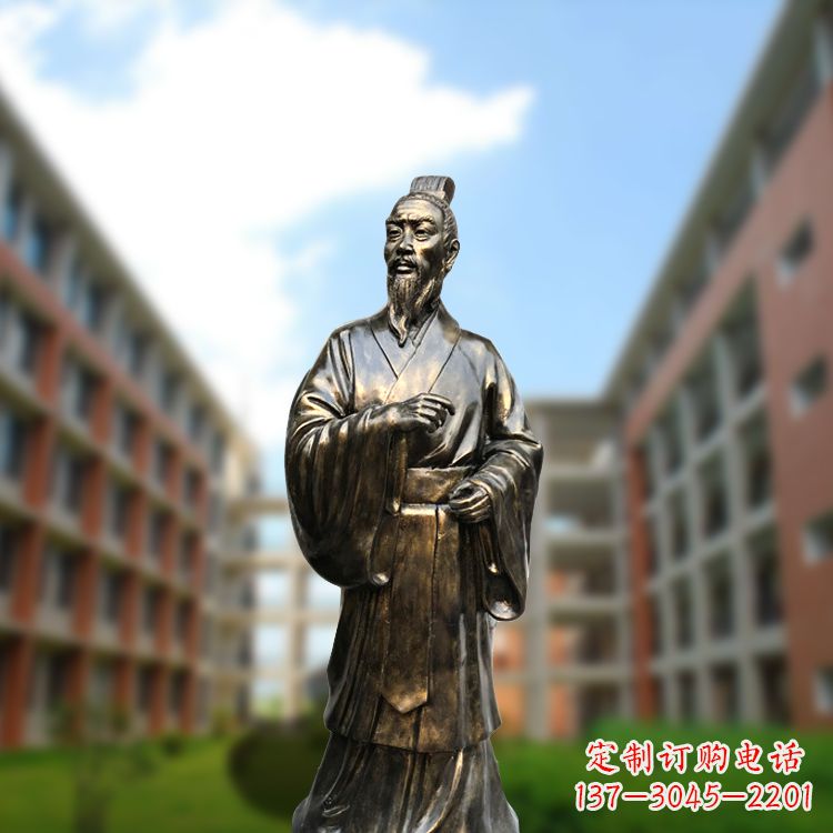 甘肃精美艺术,历久弥新的孟子玻璃钢仿铜雕像