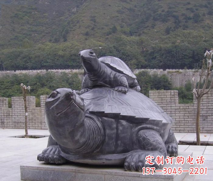 甘肃中领雕塑母子乌龟公园石雕