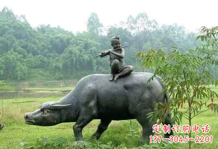 甘肃艺术精美的牧童铜雕