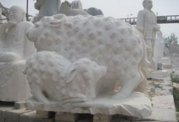 甘肃中领雕塑：绵羊雕塑，汉白玉精美手工制作