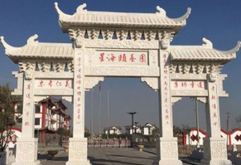 甘肃汉白玉小区牌坊雕塑：让家园更加美丽