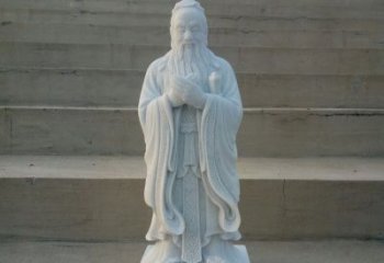 甘肃汉白玉孔子石雕，雕刻传承千百年文明