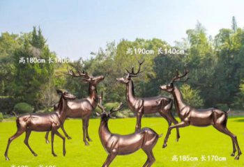 甘肃红铜鹿精美雕塑，立体栩栩如生