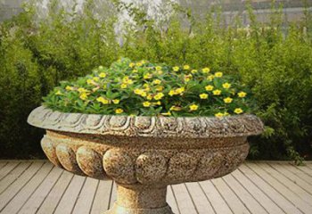 甘肃花岗岩园林石花盆雕塑
