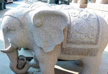 甘肃花岗岩元宝大象石雕，雕刻古典且充满质感