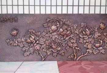 甘肃精美绝伦的牡丹铜浮雕