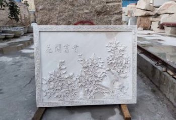 甘肃花开富贵石雕影壁，让你独享完美的装饰艺术