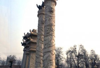 甘肃精致精美的华表柱石雕