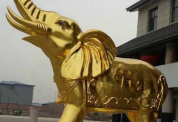 甘肃黄铜色大象铜雕，历久弥新