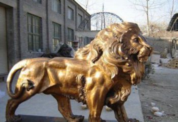 甘肃黄铜精美西洋狮子铜雕