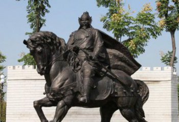 甘肃将军骑马古代人物铜雕
