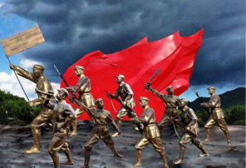 甘肃纪念伟大革命先烈的红军雕塑