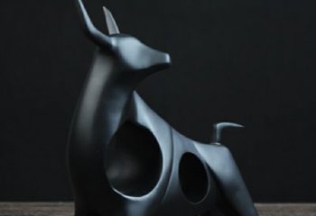 甘肃可爱抽象牛玻璃钢动物雕塑