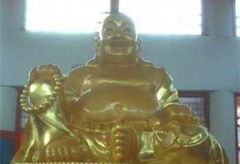 甘肃传统工艺制作鎏金弥勒佛像