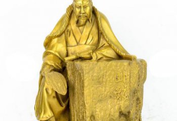 甘肃精致细腻的诸葛亮鎏金雕塑