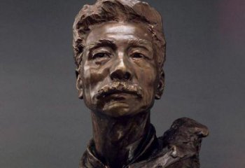 甘肃鲁迅校园名人铜雕，展现鲁迅文学精神