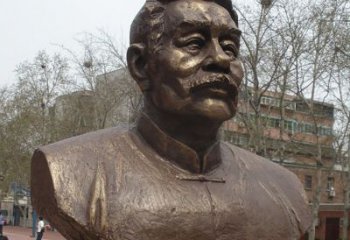 甘肃鲁迅胸像名人铜雕是中领雕塑公司定制的一款…