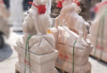 甘肃卯兔·晚霞红12生肖石雕兔雕塑