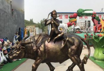 甘肃中领雕塑的古典韵味牧童铜雕是一件绝美的雕…