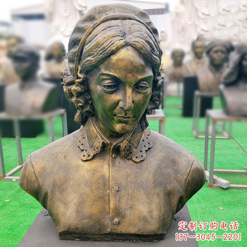 甘肃南丁格尔纯铜头像雕像——传承慈善精神