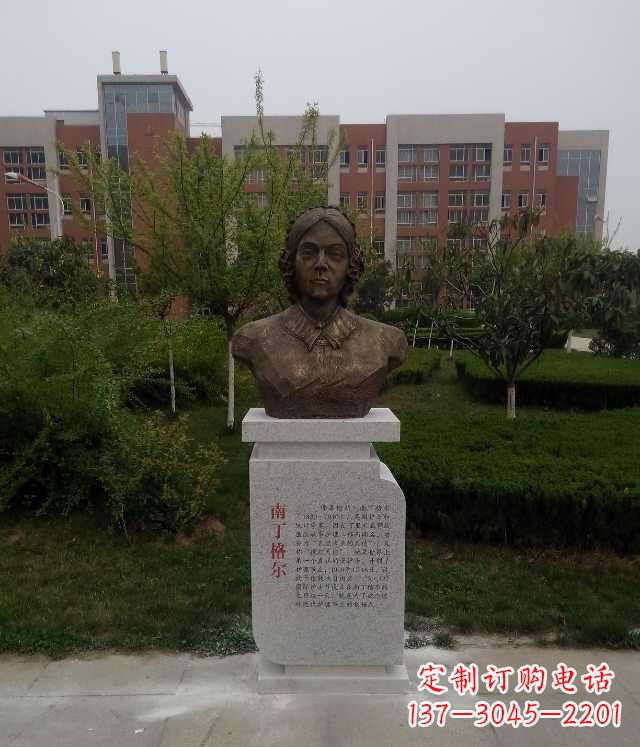 甘肃南丁格尔校园名人铜雕:精致细致的雕塑艺术