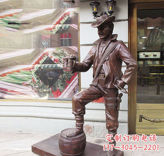 甘肃别具特色的牛仔铜雕