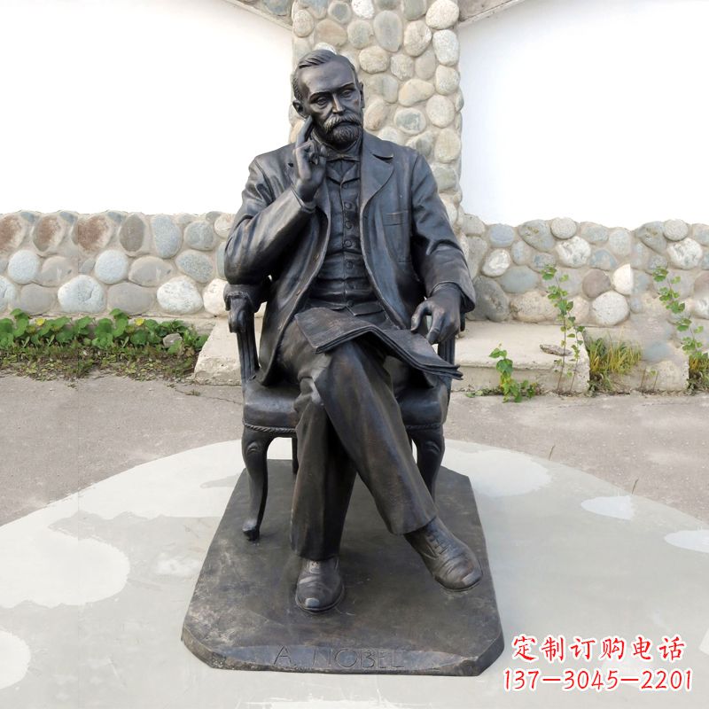 甘肃诺贝尔铜雕像,高级工艺演绎文化艺术