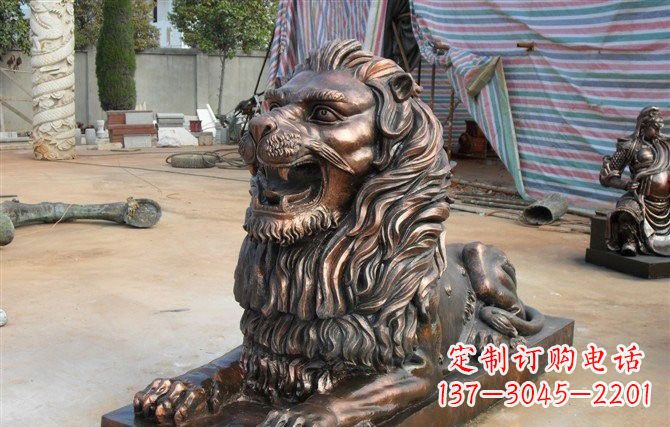 甘肃汇丰狮子铜雕,体现高贵气质