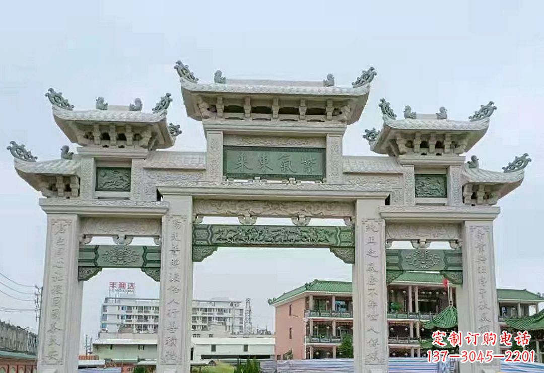 甘肃精美的牌楼石雕雕塑