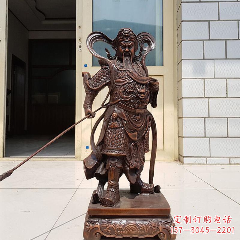甘肃唯美古典风格关公铜雕像