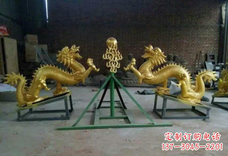 甘肃享受经典,领略古老传统,精美特色的双龙戏珠铜雕