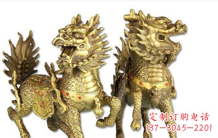甘肃开启财富运势的麒麟招财雕塑