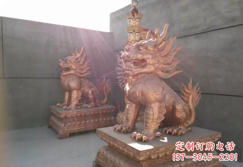 甘肃拥有传统文化魅力的麒麟铸铜雕塑