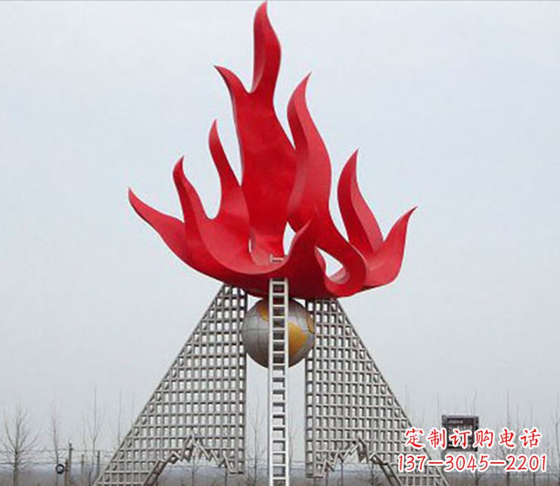 甘肃金色火苗-优雅华贵的不锈钢景观雕塑