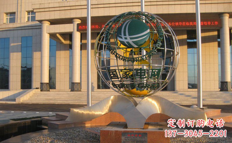 甘肃精工打造,全球通用的不锈钢地球雕塑