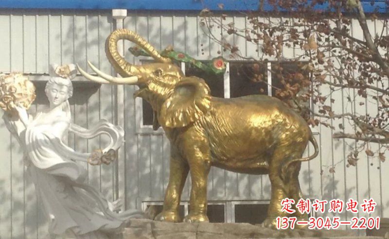 甘肃企业大象铸铜动物铜雕