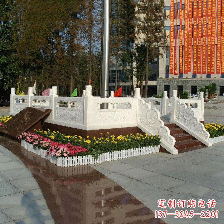 甘肃企业汉白玉石雕广场升旗台