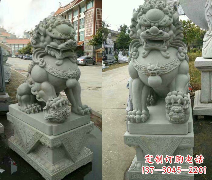 甘肃大理石狮子石雕——雕塑定制中的艺术精品