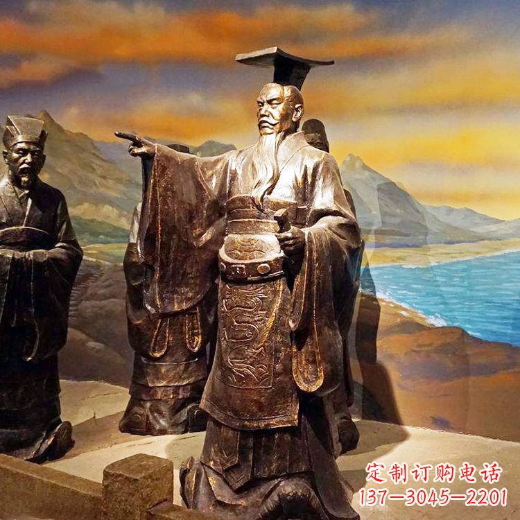 甘肃中领雕塑-精美秦始皇大型铜雕像